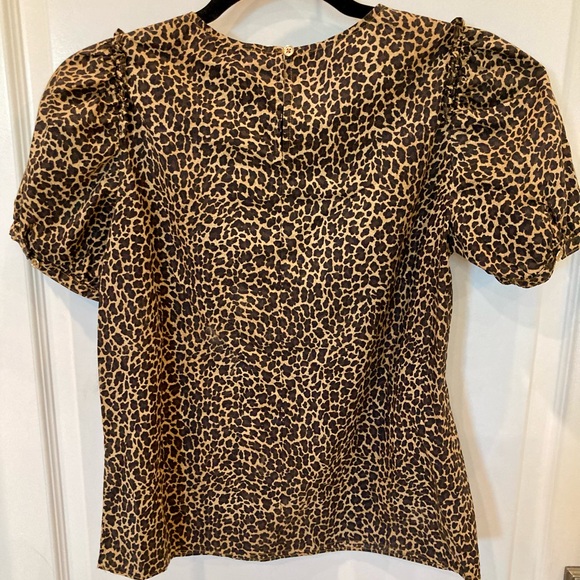 J.CREW Leopard puff sleeve top in cotton poplin Size XXS style J6080 - Picture 4 of 7